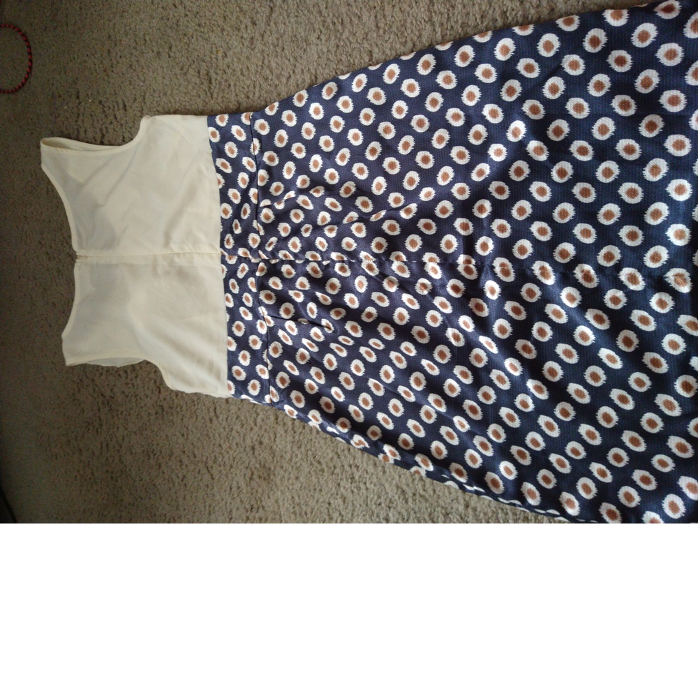 CRISS CROSS BLUE & WHITE TANK DRESS SIZE M - Picture 5 of 6